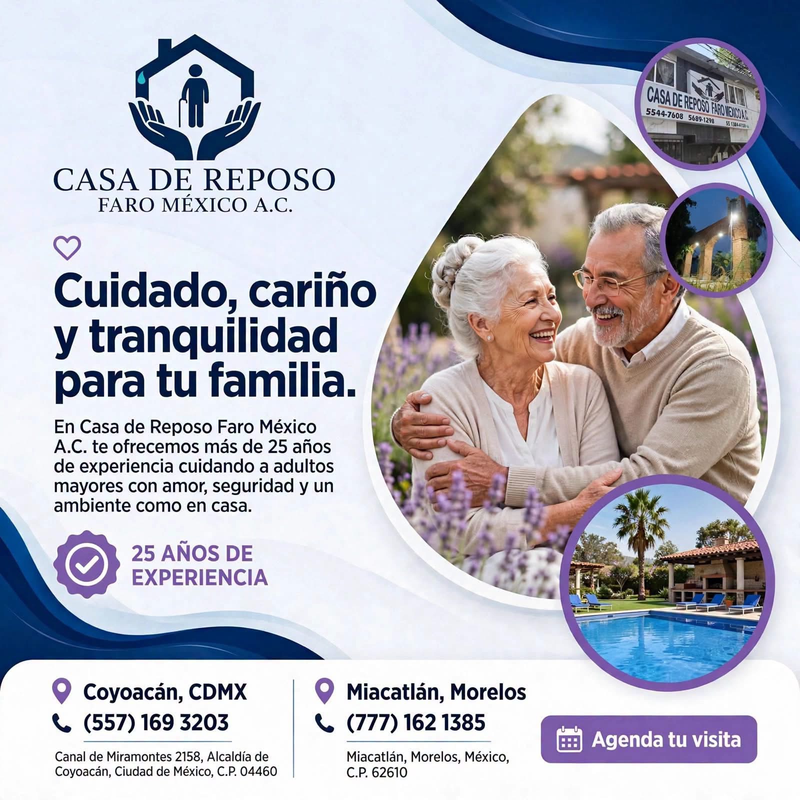 Instalaciones y fachada de Casa de Reposo Faro México en Coyoacán